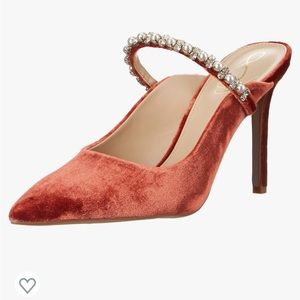Sam Edelman orange velvet heel